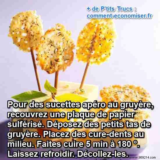 Gruyère Cheese Lollipops: Fun Family Aperitif Treats at Just 3¢ Each