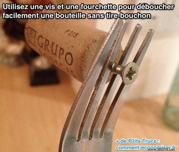 How to Uncork a Wine Bottle Without a Corkscrew: Simple Screw and Fork Hack