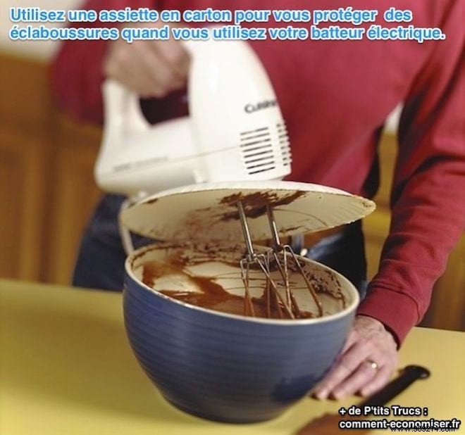 Genius Kitchen Hack: Prevent Electric Mixer Splatter with a Paper Plate