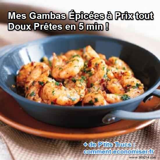 Quick Spicy King Prawns: Ready in 5 Minutes for Just €4.54 Per Serving