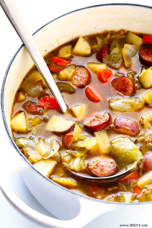 Hearty Cabbage, Sausage, and Potato Soup: Easy, Economical Recipe for 6