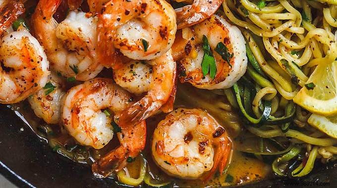 Lemon Butter Shrimp with Zucchini Noodles: Healthy Recipe Ready in 10 Minutes