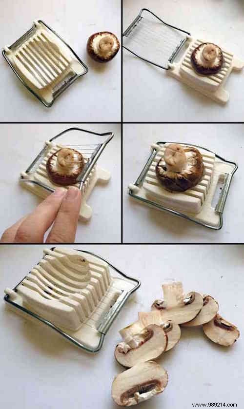 Slice Mushrooms in Seconds: The Egg Slicer Kitchen Hack