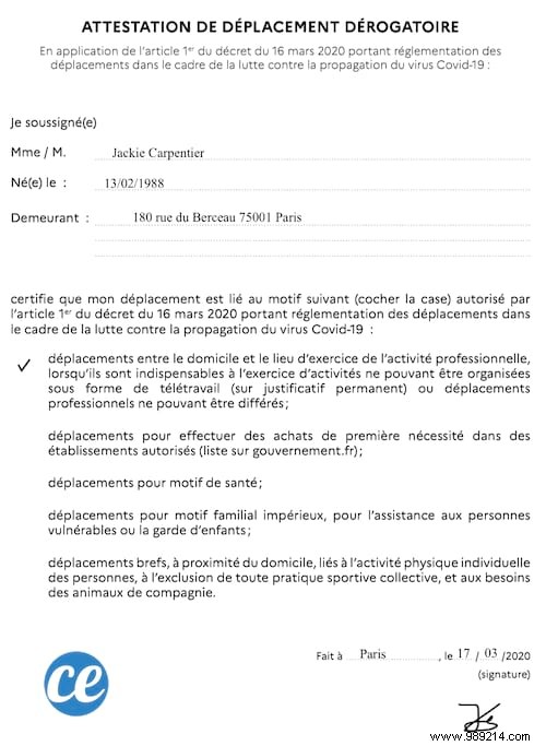 No Printer? How to Create a French COVID-19 Exit Certificate on Your Phone