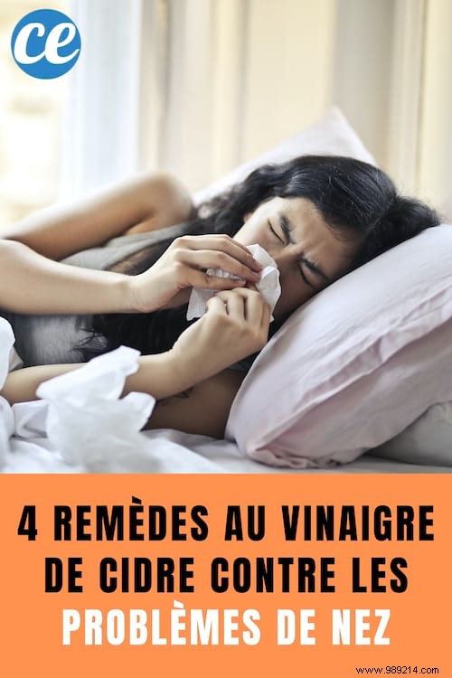 4 Natural Apple Cider Vinegar Remedies for Stuffy Nose, Hay Fever, Sinusitis, and Nosebleeds
