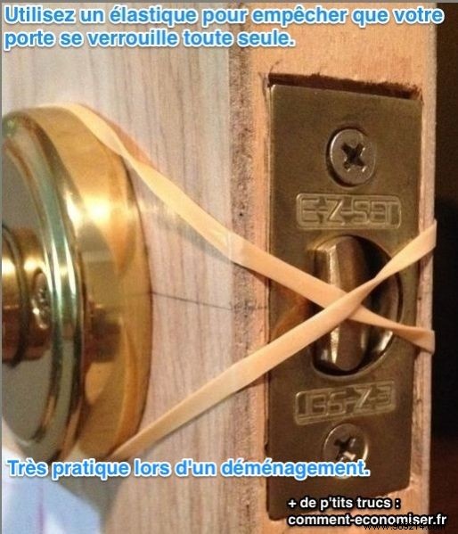 Genius Moving Hack: Stop Doors from Locking Themselves with a Rubber Band