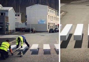 Ísafjörður, Iceland: 3D Optical Illusion Crosswalks That Safely Slow Down Drivers