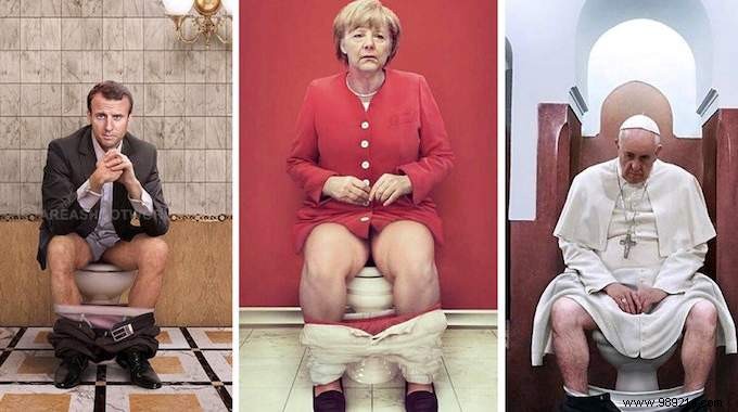 Cristina Guggeri s Satirical Photomontages: World Leaders and Stars in the Bathroom