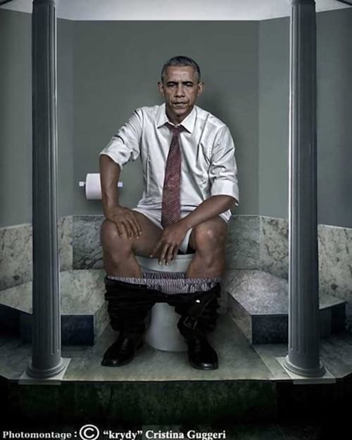 Cristina Guggeri s Satirical Photomontages: World Leaders and Stars in the Bathroom
