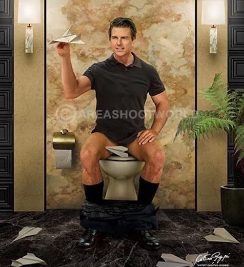 Cristina Guggeri s Satirical Photomontages: World Leaders and Stars in the Bathroom