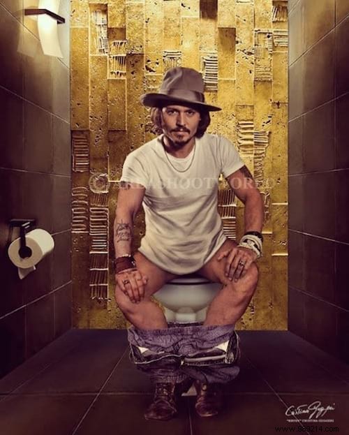 Cristina Guggeri s Satirical Photomontages: World Leaders and Stars in the Bathroom