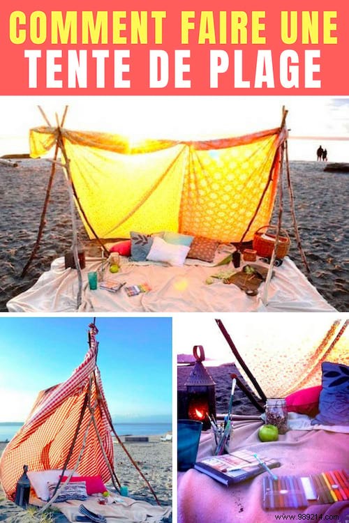 DIY Bohemian Beach Tent: Effortless Sun Protection with Poles and Old Sheets