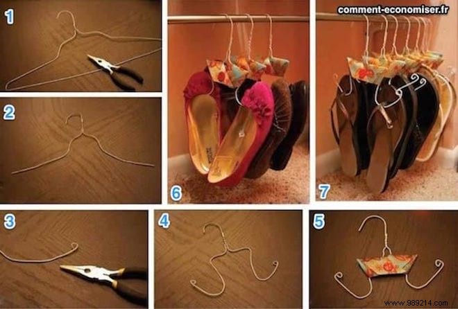 Genius Wire Hanger Hack: Organize Shoes Effortlessly in Small Spaces
