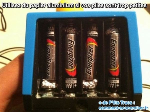 Quick TV Remote Battery Hack: Use Aluminum Foil for AAA in AA Slots