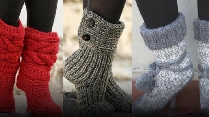 6 Free Knitting & Crochet Patterns for Cozy Bootie Slippers