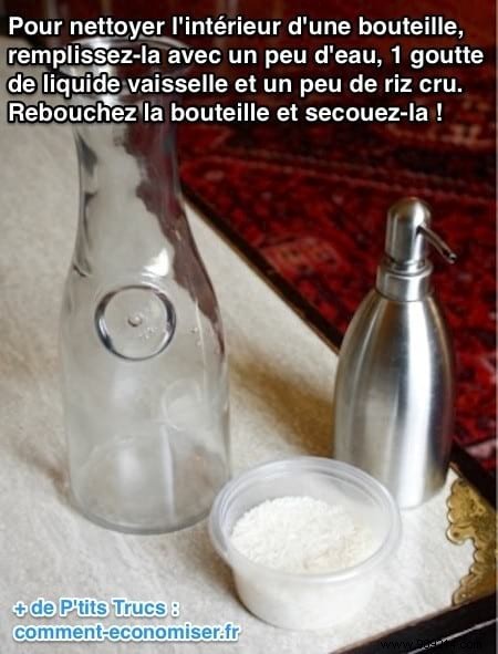 Effortless Rice Trick to Clean Hard-to-Reach Bottle Interiors