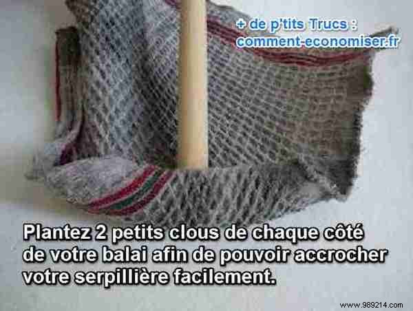 Secure Your Mop to the Broom Handle: Simple Nail Trick Stops Slipping