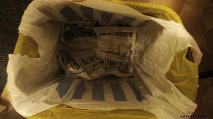 Prevent Trash Bag Leaks with This Simple Newspaper Trick