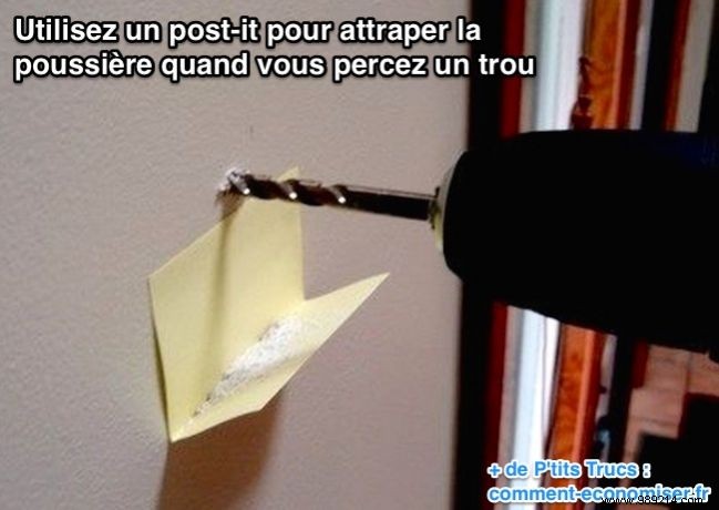 Genius DIY Hack: Catch Drilling Dust with a Post-it Note