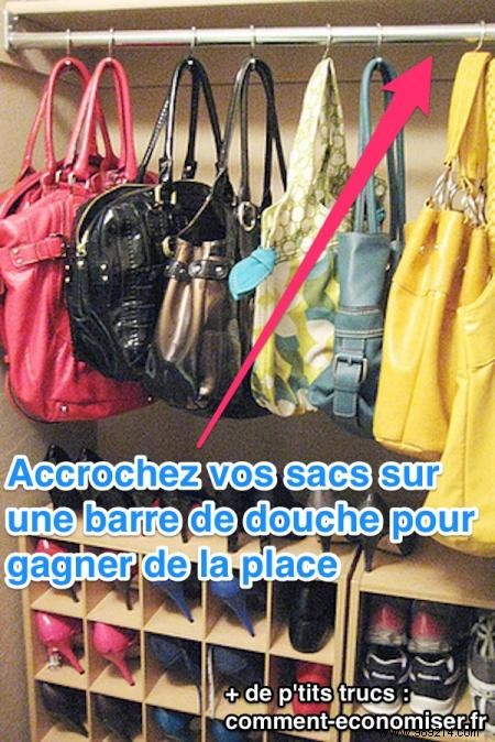 Genius Closet Hack: Store More Handbags with a Simple Shower Rod