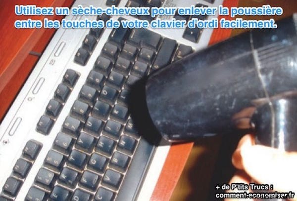 Effortlessly Dust Your Computer Keyboard with a Hair Dryer in Seconds