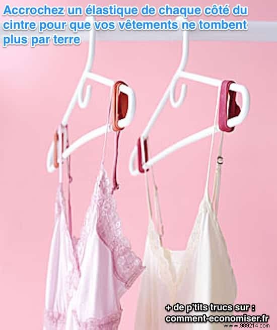 Genius Rubber Band Hack: Prevent Clothes from Slipping Off Hangers