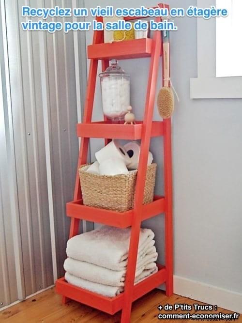 DIY Bathroom Shelf: Transform an Old Stepladder into Stylish, Budget-Friendly Storage