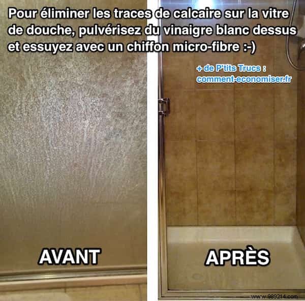 Effortless Limescale Removal from Shower Glass Using White Vinegar