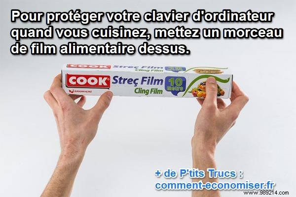 Simple Cling Film Hack: Protect Your Laptop Keyboard from Kitchen Messes