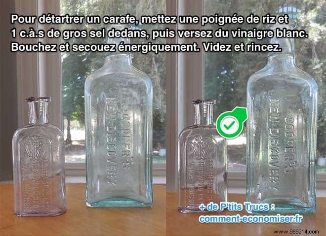 Effortless Limescale Removal: Clean Your Carafe with Vinegar, Rice, and Salt