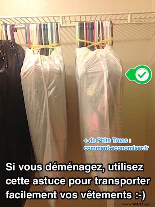 Smart Moving Hack: Transport Clothes on Hangers Wrinkle-Free Using Trash Bags
