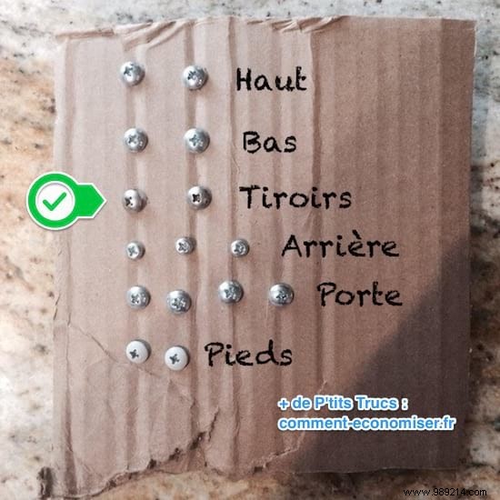 Proven IKEA Hack: Organize Screws on Cardboard for Stress-Free Disassembly and Reassembly