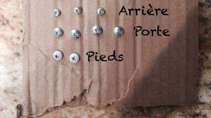 Proven IKEA Hack: Organize Screws on Cardboard for Stress-Free Disassembly and Reassembly