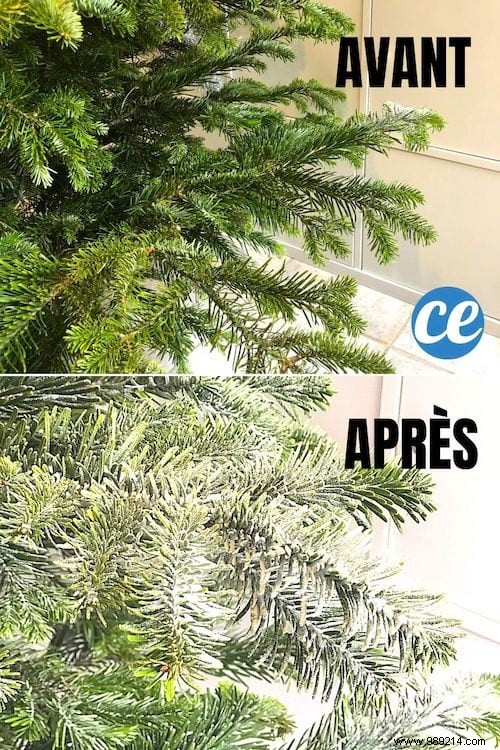 Easy DIY Snowy Christmas Tree: Baking Soda and Hairspray Trick