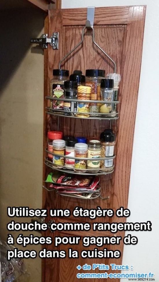 Clever Kitchen Hack: Repurpose a Shower Shelf for Spice Storage
