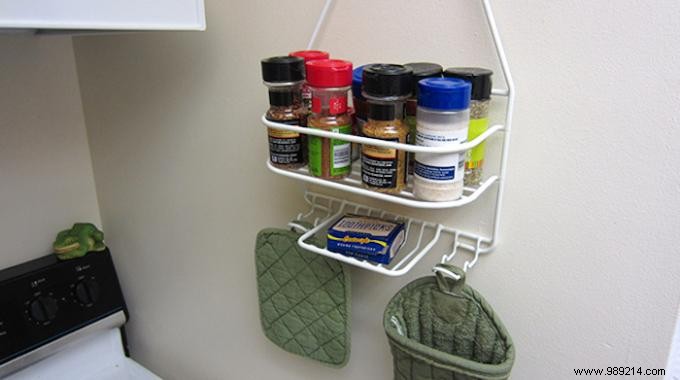 Clever Kitchen Hack: Repurpose a Shower Shelf for Spice Storage