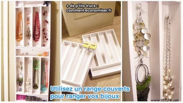 Genius DIY Jewelry Organizer: Use Cutlery Trays for Tangle-Free Storage