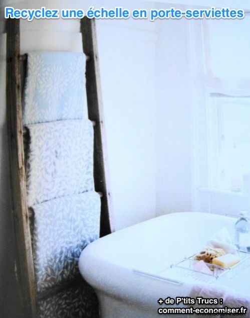 DIY Vintage Towel Rack: Upcycle an Old Ladder for Stylish Bathroom Storage