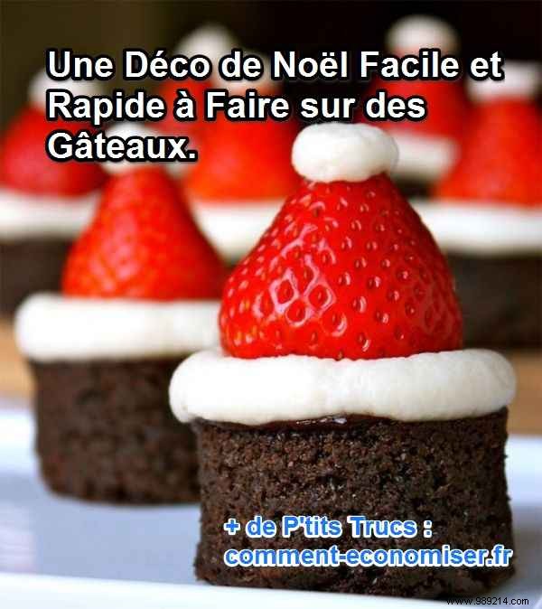 Quick Christmas Cake Decoration: Adorable Strawberry Trees in Minutes