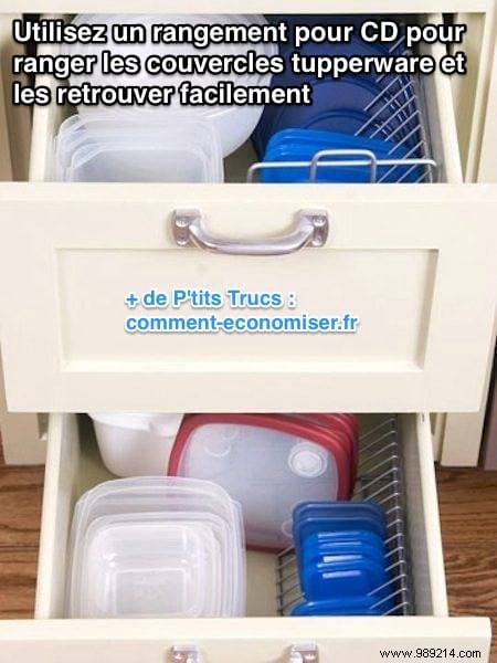 Organize Tupperware® Lids Effortlessly with This Proven DIY CD Rack Hack