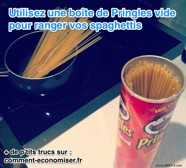 Simple Kitchen Hack: Store Spaghetti Neatly in an Empty Pringles Can