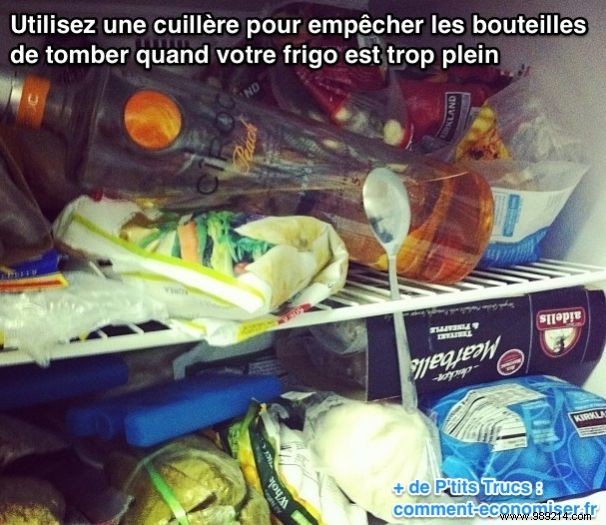 Simple Fridge Hack: Prevent Bottles from Falling Out of a Packed Refrigerator