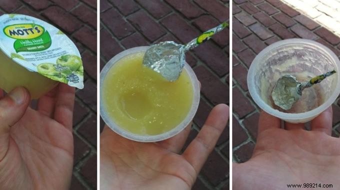 Forgot Your Picnic Spoon? Genius Hack: DIY Spoon from Compote Packaging