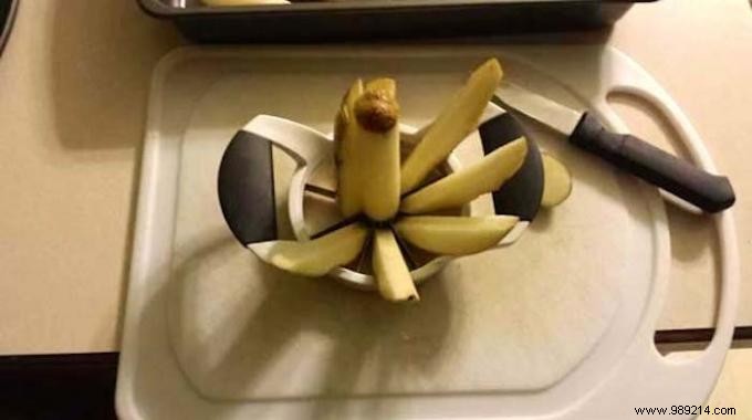 Quick Kitchen Hack: Slice Potatoes into Perfect French Fries with an Apple Cutter