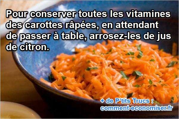 Preserve All Vitamins in Grated Carrots: The Simple Lemon Juice Trick