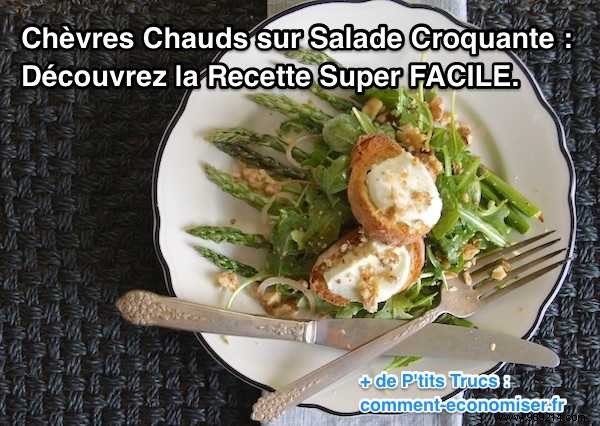 Easy Warm Goat Cheese Salad with Crunchy Asparagus and Green Beans