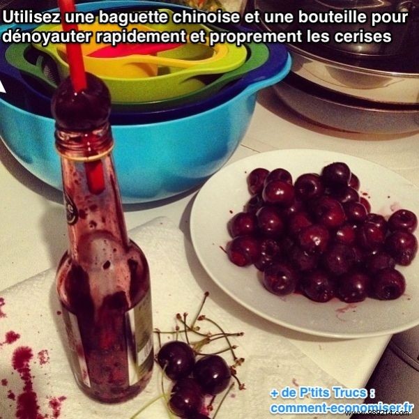 Pit Cherries Effortlessly: The Chopstick and Bottle Hack for Clean Results