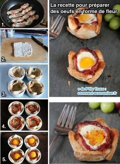 Easy Flower-Shaped Eggs with Bacon: A Quick Breakfast Delight