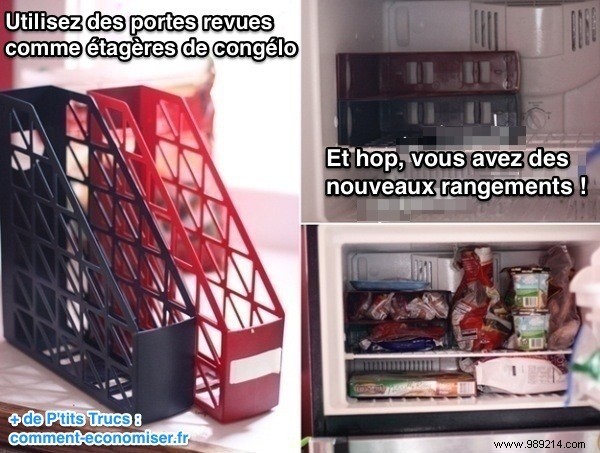 Effortless Freezer Organization Hack: Use Magazine Racks for Instant Storage