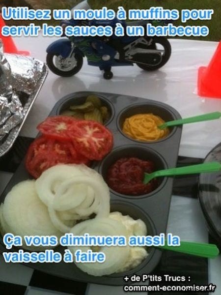 Genius BBQ Hack: Serve Condiments Effortlessly in a Muffin Tin